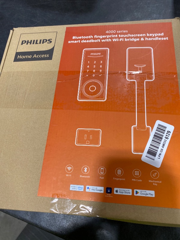 Photo 1 of Philips Wi-Fi Smart Lock with Handle, Keyless Entry Keypad Door Lock with Handle, Front Door Deadbolt Set with WiFi Gateway, App Control, Fingerprint Unlock, PIN Code Unlock, Auto Locking