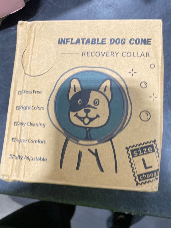 Photo 1 of Toptakeit Elevated Inflatable Dog Cone Collar Alternative After Surgery, Dog Donut Collar, Soft Pet Cone to Stop Licking for Small Medium Large Dogs