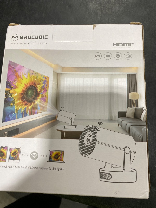 Photo 1 of Magcubic Mini Projector with WiFi 6 and Bluetooth 5.4, Portable Projector 4K Support, 5W Soundbase Speaker, Auto Vertical Keystone 180°Rotatable Smart Proyector for Movie Home Outdoor