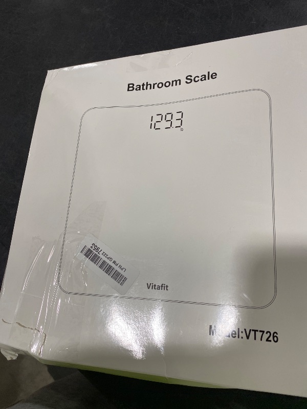 Photo 1 of Vitafit Scale for Body Weight, Accuracy 0.1lb by Our Professional Scale Factory Since 2001, Digital Bathroom Weight Scale LED and Step On, 3xAAA Battery Included, 400lb/182kg, Spray Silver Black