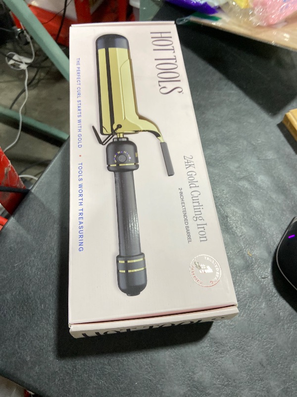 Photo 1 of HOT Tools 24K Gold Professional 2" Extended Barrel Curling Iron with Clamp for Loose Curls - 24K Gold Technology for Long-Lasting Results & Longer Barrel for Easy Styling