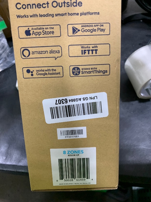 Photo 1 of Rachio WiFi Smart Sprinkler Controller (8-Zone Irrigation Remote Control) – App-Based Scheduling, Local Weather Intelligence, Rain Skips, Easy DIY Install
