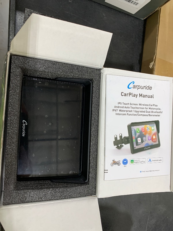 Photo 1 of Carpuride W502PRO for Motorcycle CarPlay& Android Auto& Dual Bluetooth - 5" Waterproof GPS Navigation Screen for Motorbike, Music Sharing, Intercom, EQ, Light Sensor, Compass, Barometer