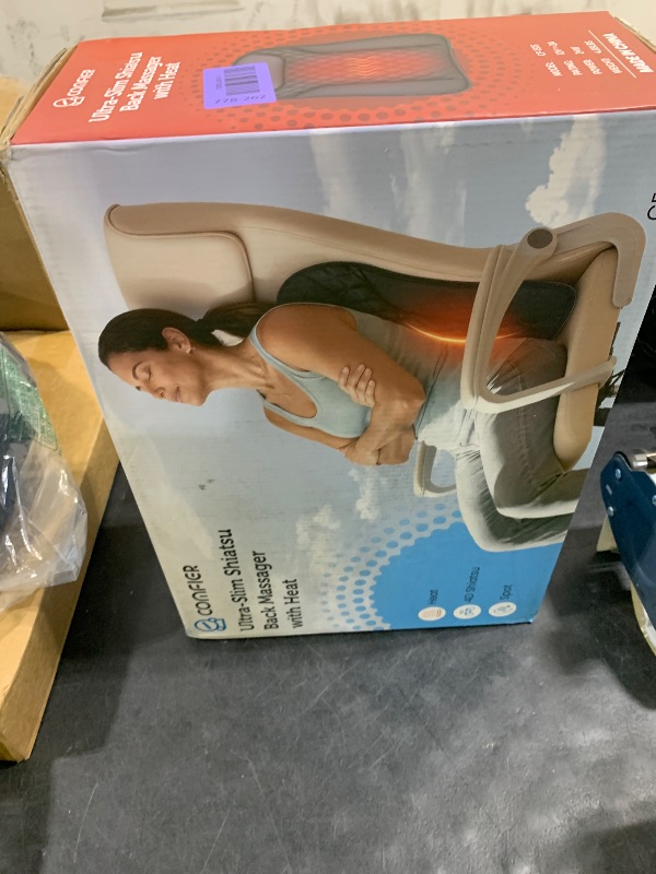 Photo 1 of COMFIER 2026 Upgrade Ultra-Slim Heated Back Massager for Chair,Up–Down Moving 10 Massage Nodes,Deep Tissue Shiatsu Back Massager with Heat,Upper/Lower/Full Back Relief,Gift for Women & Men