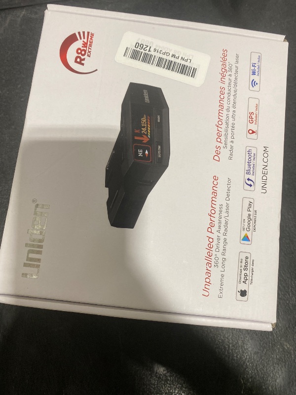 Photo 1 of Uniden R8W (new Model) Extreme Long Range Laser/Radar Detector, 360° Awareness, Directional Arrows, Wi-Fi, Bluetooth, GPS, Real-Time Voice Alerts, Red Light & Speed Camera Alerts, R/TACH App