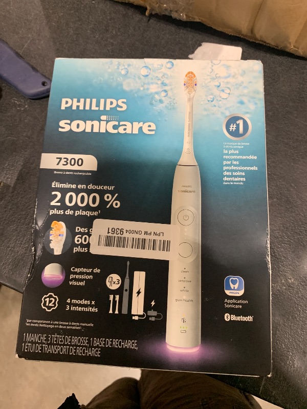 Photo 1 of Philips Sonicare 7300 Series Electric Toothbrush - Next-Generation Sonicare Technology, Pressure Sensor, 12 Brushing Settings, SmarTimer, BrushPacer, 21-Day Runtime, Travel Case, White, HX7420/07