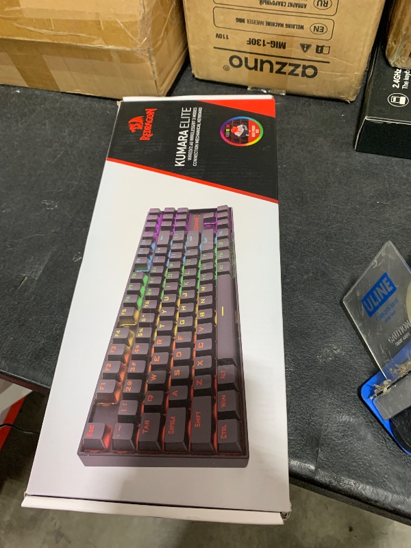 Photo 1 of Redragon Wireless Gaming Keyboard, BT/2.4Ghz Tri-Mode Mechanical Keyboard, buit-in Battery, Programmable 87 Keys TKL, LED Rainbow Backlit - K552-KRS