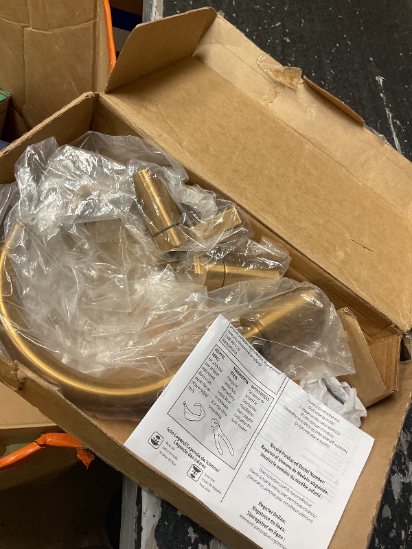 View 3 of Moen T6223BG Cia 2-Handle High-Arc Deck Mount Roman Tub Faucet Trim Kit, Valve Required, Brushed Gold
