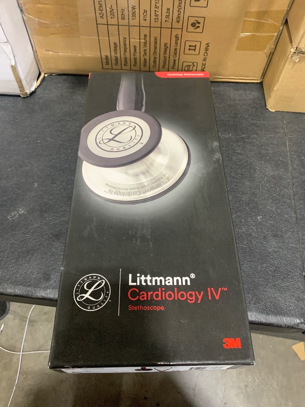 Photo 1 of 3M™ Littmann® Cardiology IV™ Diagnostic Stethoscope, Limited Edition Featuring Red Logo Diaphragm, Engraved Heart on Stainless Steel High Polish Smoke Chestpiece, 27" Red Tube, Black Stem, 6182