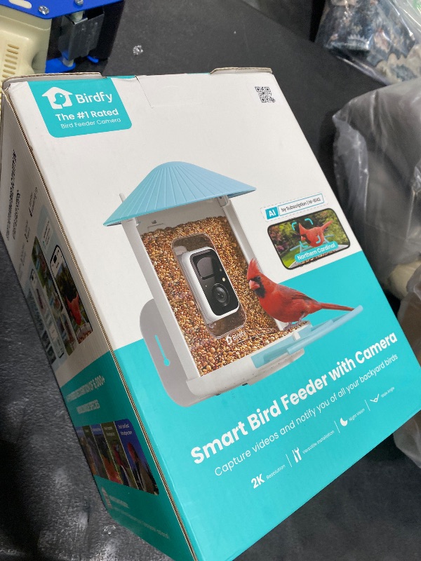 Photo 1 of NETVUE by Birdfy Smart Bird Feeder with AI Camera, Auto Capture Videos & Live Stream, Wireless Wildbird Watching, Outdoor Backyard Birder(AI by Subscription) Blue