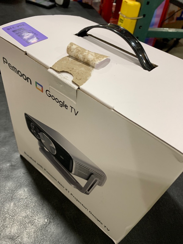 Photo 1 of Smart 4K Projector [Bundled with Google TV Stick] with WiFi and Bluetooth, 2500ANSI, Auto Lens Cap, Portable Outdoor Movie Projector with Built-in Apps Auto Focus for Ceiling/Home Theater/Bedroom