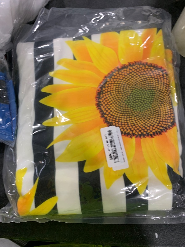 Photo 1 of JOOCAR Striped Sunflower Beach Towel Microfiber Soft Absorbent Oversized Bath Towel Thin Quick Dry Lightweight Large Swim Blanket 32x52 Inch for Sports Pool Travel Bath Camping Yoga for Women Girls