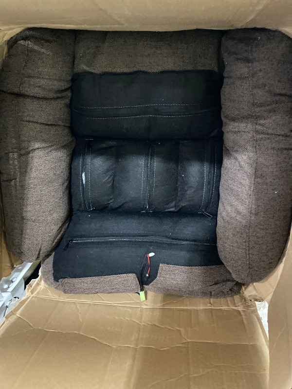 Photo 1 of Sweetcrispy Power Lift Recliner Chair with Vibration Massage and Heat for Adults, Ergonomic Overstuffed Breathable Fabric Reclining Chair with Side Pockets, Remote Control, Living Room, Bedroom, Brown