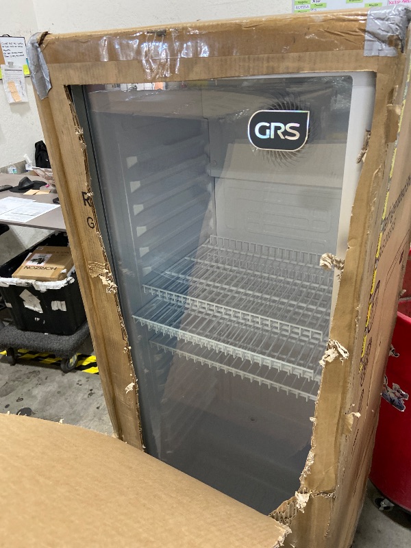 Photo 1 of GRS Commercial Display Refrigerator with Glass Door Lock | Cool Air Flow & Temperature | Beverage fridge, Drink and Wine Cooler with Adjustable Display Shelf for Stores and Bars | Silver, 7.1 Cu. Ft