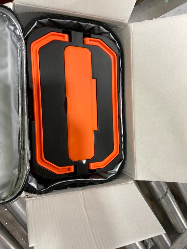 Photo 1 of RONROX Cordless Heated Lunch Box, Electric Lunch Box for Adults, Portable Food Warmer with 30000mAh Battery Powered, 100W Fast Heating, Smart Timer, 6 Cup Capacity for Work Car Camping, Black/Orange