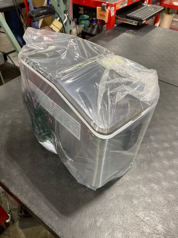 Photo 1 of Aeitto Ice Maker Countertop 26lbs/24H, Ice Machine 8 Ice Cubes Ready in 6 Mins, 2 Sizes of Bullet Ice Portable Ice Makers with Basket & Scoop, Auto Self-Cleaning for Home/Kitchen/Office Stainless