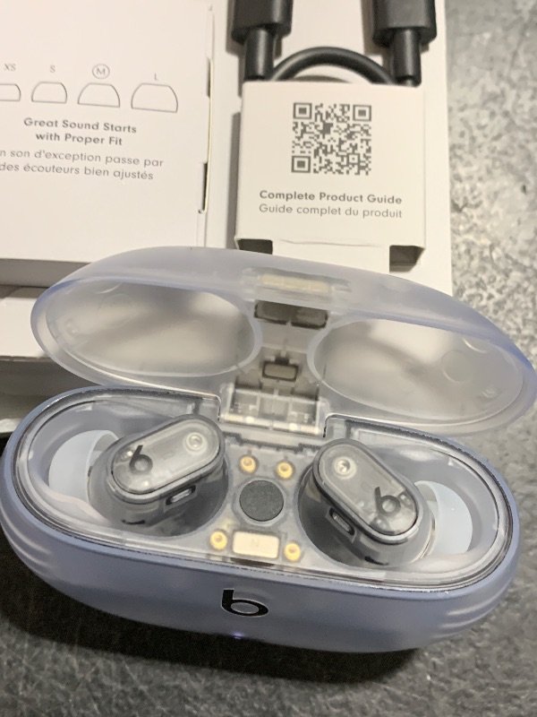 Photo 1 of Beats Studio Buds + | True Wireless Noise Cancelling Earbuds, Enhanced Apple & Android Compatibility, Built-in Microphone, Sweat Resistant Bluetooth Headphones, Spatial Audio - Transparent