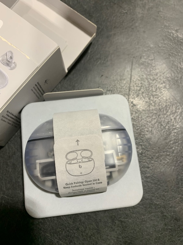Photo 1 of Beats Studio Buds + | True Wireless Noise Cancelling Earbuds, Enhanced Apple & Android Compatibility, Built-in Microphone, Sweat Resistant Bluetooth Headphones, Spatial Audio - Transparent