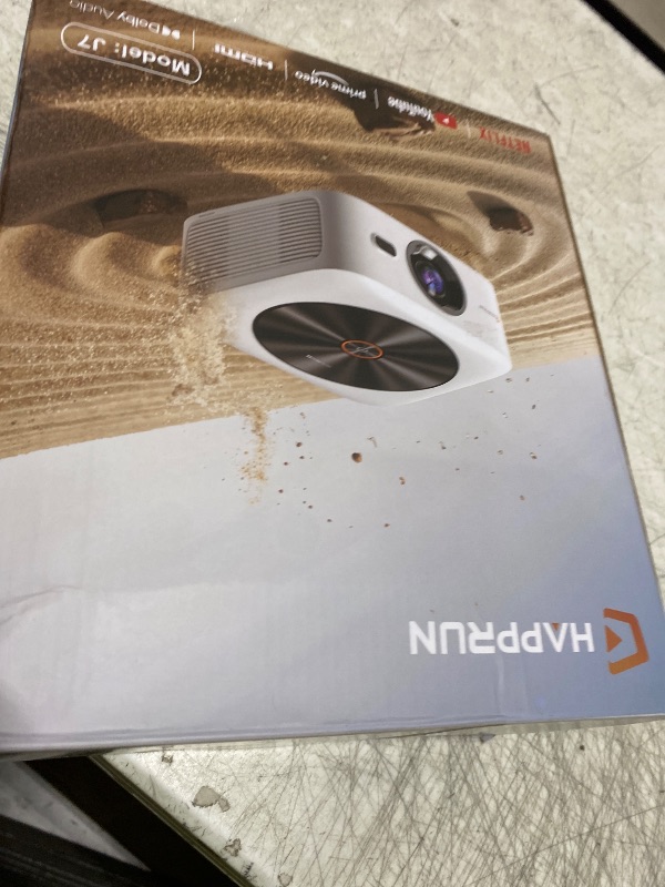 Photo 1 of HAPPRUN 1500 ANSI Lumens Outdoor Projector with Built-in Streaming Apps, 4K Decoding Resolution, Auto Focus, Dolby Audio, Smart Projector with WiFi 6 and Bluetooth 5.2, Indoor Home Theater