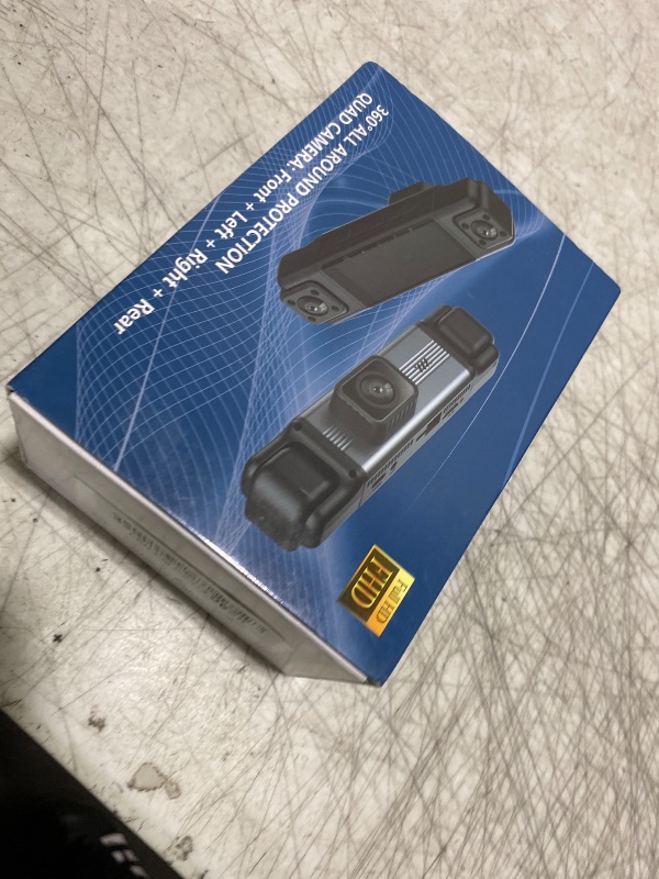 Photo 1 of 4 Channel 360° Dash Cam Front Rear Inside & Left Right 4K+1080P*3 FHD Car Camera, 5GHz WiFi & App Control 8 IR Lamps Night Vision 24H Parking Mode, G-Sensor, Loop Recording, Includes 64GB (Gunmetal)