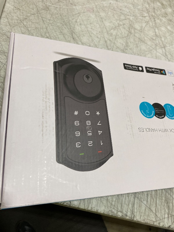 Photo 1 of Veise VE06-H Smart Front Door Lock Set, App Control, Keyless Entry Deadbolt with Lever Handle, Electronic Digital Touchscreen Keypad, Auto Lock, Easy Install, Matte Black