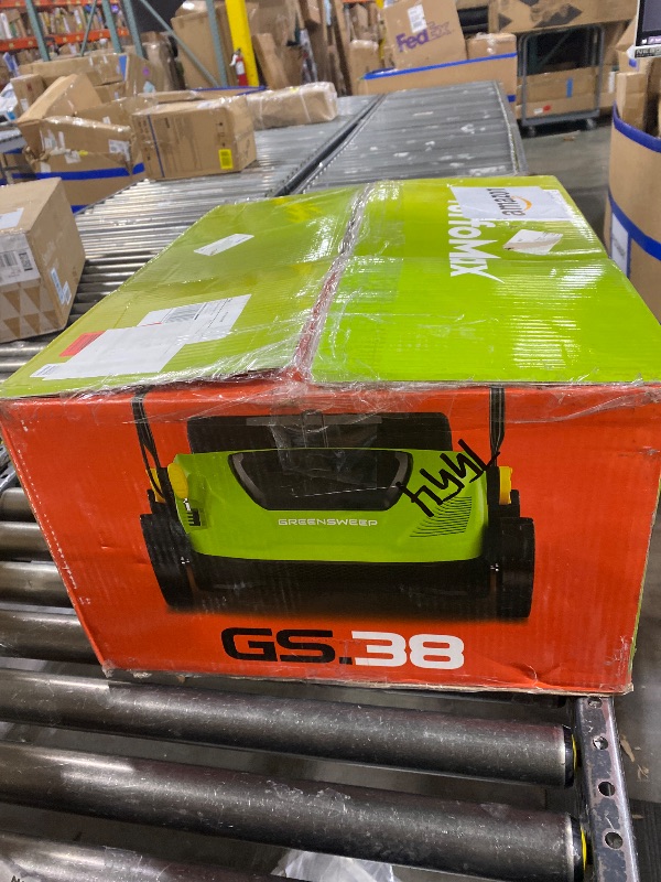 Photo 1 of GreenSweep TurfoMax | Artificial Grass Electric Turf Sweeper, 5 Adjustable Height Settings, Foldable Handle, Collection Bag Included, Restores Flattened Turf & Removes Debris