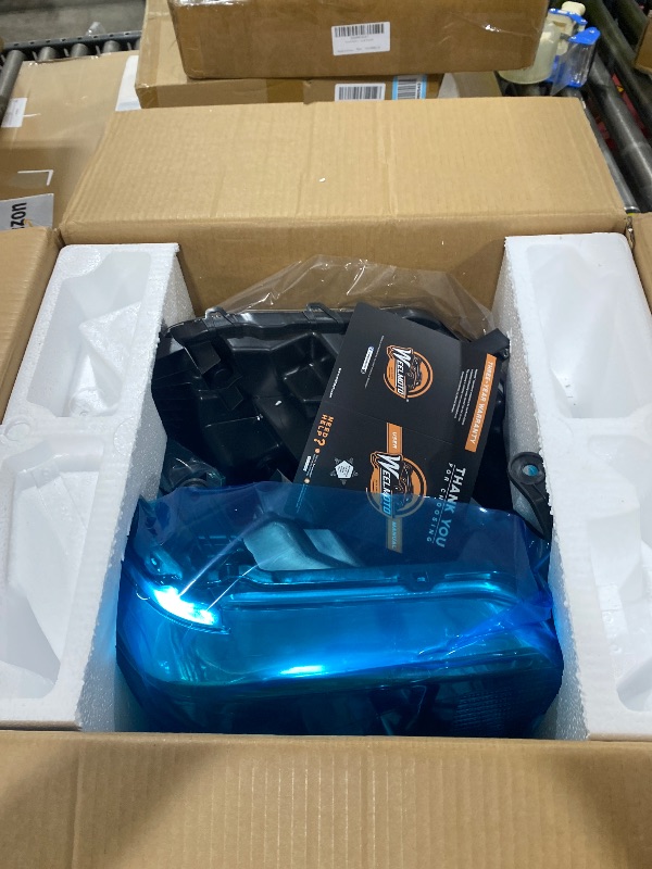 Photo 1 of WEELMOTO Headlights for 2014-2021 Toyota Tundra, Not For Models W/Adjustable Headlight Leveling Dial/Buttons *Not Compatible* W/Factory LED DRL Models, Headlamp Replacement Chrome Housing