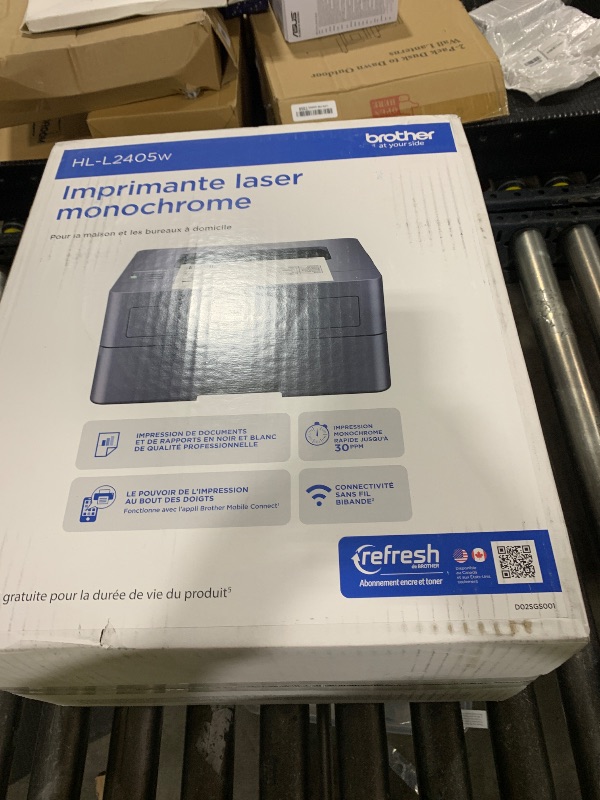 Photo 1 of Brother HL-L2405W Wireless Compact Monochrome Laser Printer with Mobile Printing, Black & White Output | Includes Refresh Subscription Trial(1), Works with Alexa