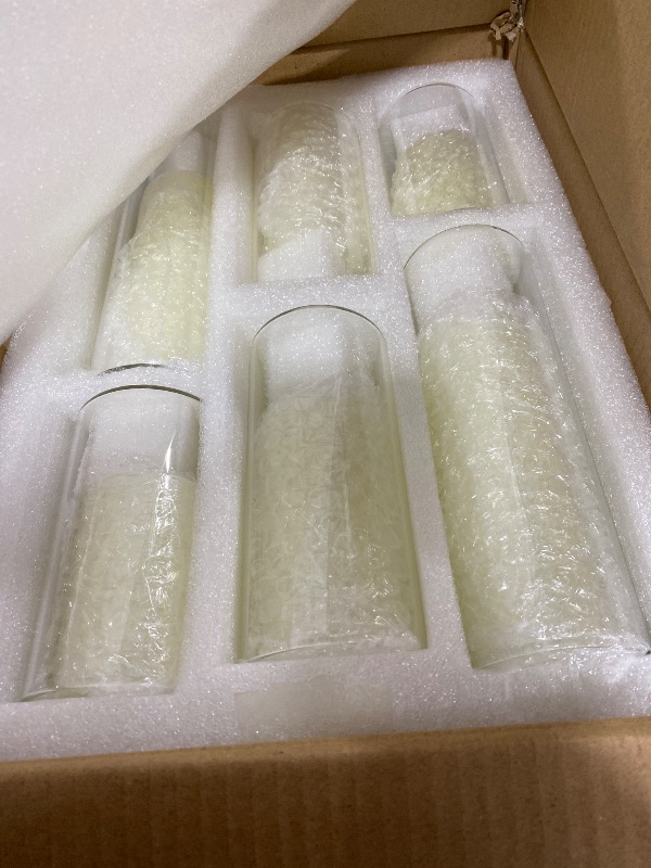 Photo 1 of 24 PCS Ivory White Pillar Candles with Glass Candle Holders Clear Hurricane Candle Holders Glass Cylinder Vases for Centerpieces Wedding Party, Event, Home Office (12 Candles+12 Candle Hoders)