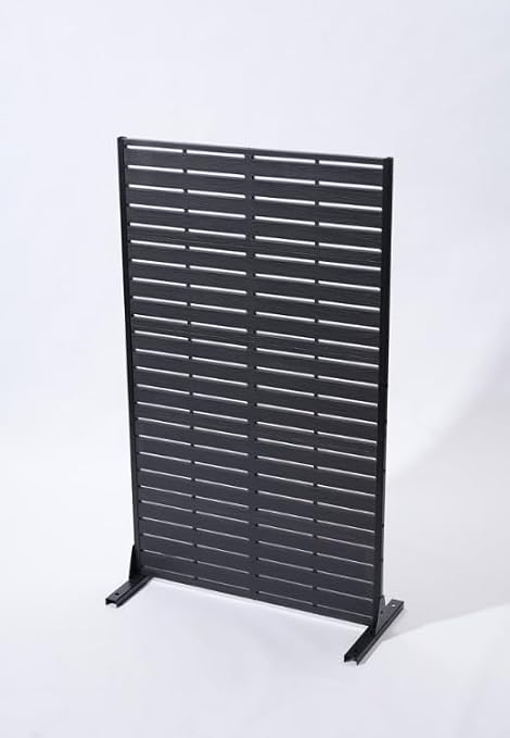 Photo 1 of 5ft Privacy Screen Outdoor, HDPE Decorative Freestanding Privacy Screens with Stand 5 Panels, Patio Divider Privacy, Privacy Panel Fence for Pool,Deck, Balcony,Black