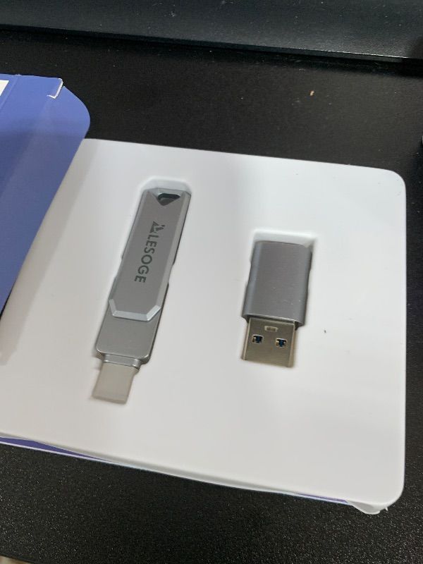 Photo 1 of MFi Certified 256GB Flash Drive for iPhone Photo Stick Thumb Drive, USB Memory Stick iPhone Flash Drive for Photos Videos, High Speed Jump Drive External Storage for iPhone/iPad/Android/PC (Silver)