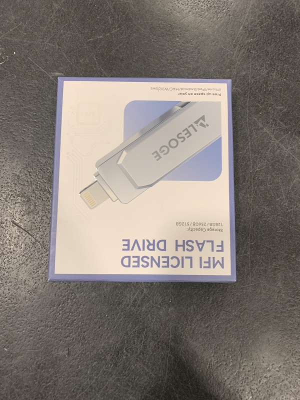 Photo 1 of MFi Certified 256GB Flash Drive for iPhone Photo Stick Thumb Drive, USB Memory Stick iPhone Flash Drive for Photos Videos, High Speed Jump Drive External Storage for iPhone/iPad/Android/PC (Silver)