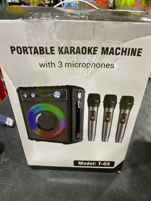 Photo 1 of VOSOCO Karaoke Machine with 3 Wireless Rechargeable Microphones, Portable Bluetooth Speaker for Adults Kids, PA Systems Support TWS Echo Adjust TF USB AUX for Home Party Outdoor Travel