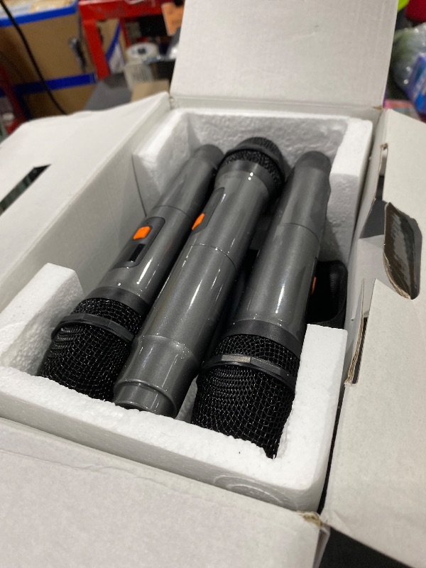 Photo 1 of VOSOCO Karaoke Machine with 3 Wireless Rechargeable Microphones, Portable Bluetooth Speaker for Adults Kids, PA Systems Support TWS Echo Adjust TF USB AUX for Home Party Outdoor Travel
