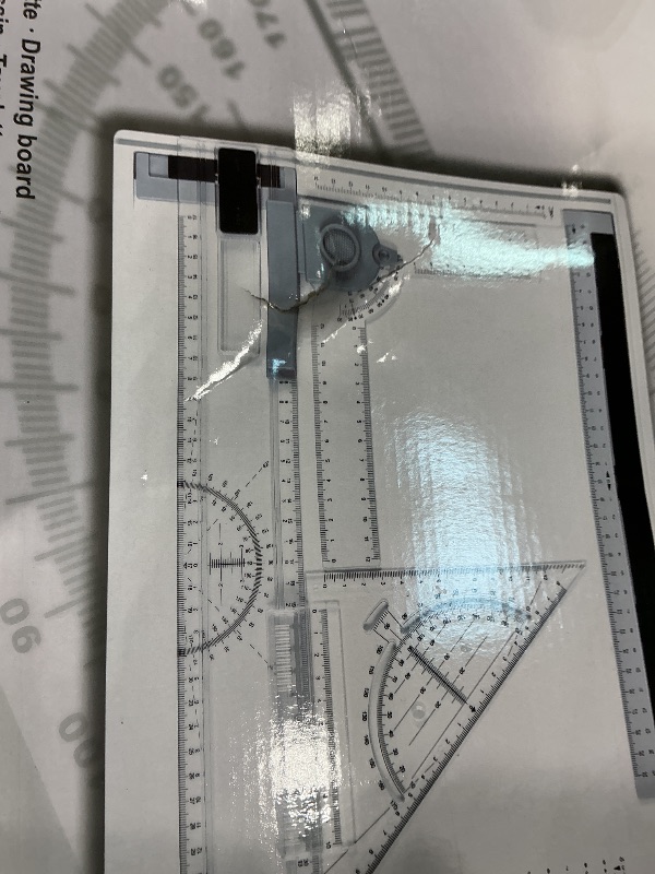 Photo 1 of [BENT/DAMAGED] Zonon A4 Portable Drawing Board, Multi-Function Metric Drafting Table Drafting Board with Clear Rule Parallel Motion and Angle Adjustable Measuring System