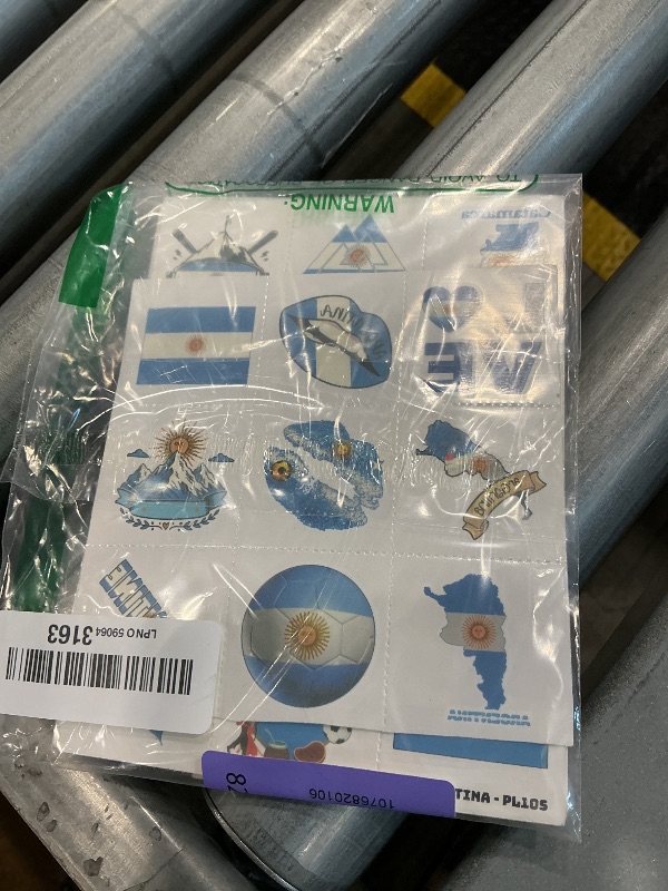 Photo 1 of 120 PCS Argentina Soccer Pre-Cut Temporary Tattoos