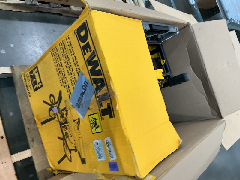 Photo 1 of [MISSING PARTS] DEWALT Table Saw 10 Inch with Foldable Rolling Table Saw Stand, 15 Amp, 4800 RPM, 32-1/2-Inch Rip Capacity (DWE7491RS)