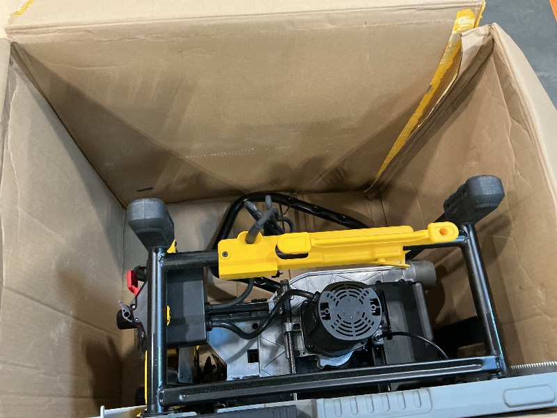 Photo 1 of [MISSING PARTS] DEWALT Table Saw 10 Inch with Foldable Rolling Table Saw Stand, 15 Amp, 4800 RPM, 32-1/2-Inch Rip Capacity (DWE7491RS)