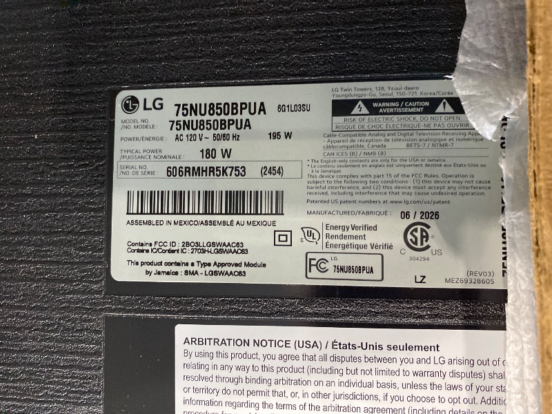 View 5 of [For Parts Only] LG 75-Inch Nano AI 4K Smart TV