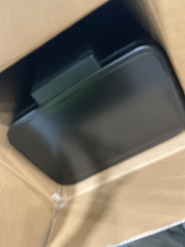 Photo 1 of [Damaged- dented and scratched on the side] EKO Madison Matte Black Stainless Steel 13.2 Gal/50L Kitchen Step Trash Can or Recycling Bin, Removable Inner Liner, Soft Close Lid, Fingerprint Resistant Finish