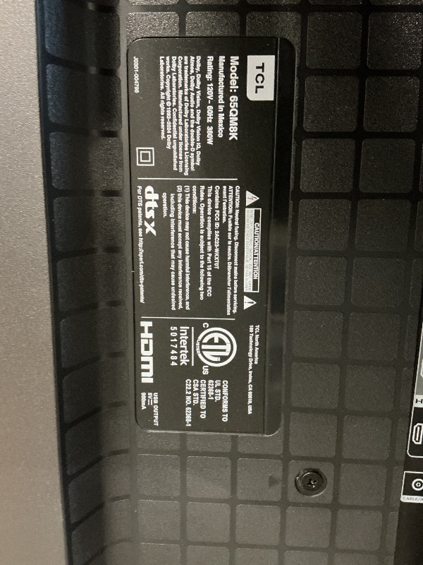 Photo 1 of [Top Right Cracked] TCL 65" QM8K Series QLED 4K HDR Mini LED TV