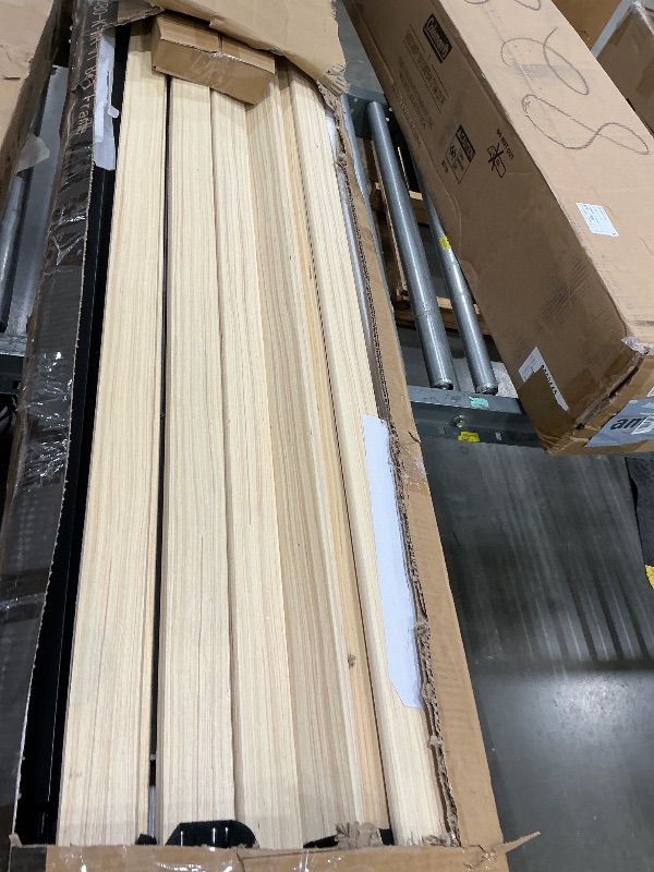 Photo 1 of [Screws are missing. Bed frame is damaged] Ball & Cast King Bed Frame with Storage Headboard & Built in Charging Station,Farmhouse Platform Bed Frame Queen Size with Wood Slats Support,No Noise,No Box Spring Needed, White