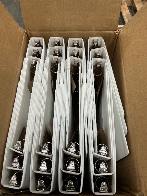 View 2 of 1 Inch 3 Ring Binders 24 Pack, Clear View Binder Bulk, White PVC-Free 3-Ring Binders for School, Office or Home, Fits 8.5 x 11 Inches Paper