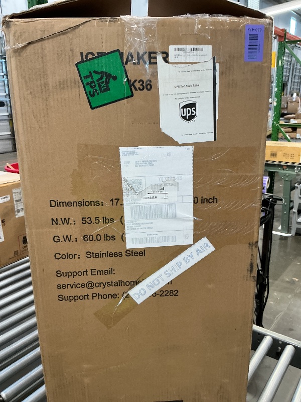 View 2 of **View Clerk Notes**RAPSUAR Under Counter Ice Maker, 95Lbs/Day with 35lbs Storage Bin, 40Pcs Cubes in 10Mins, Reversible Door, Built in Ice Machine for Home Office Commercial