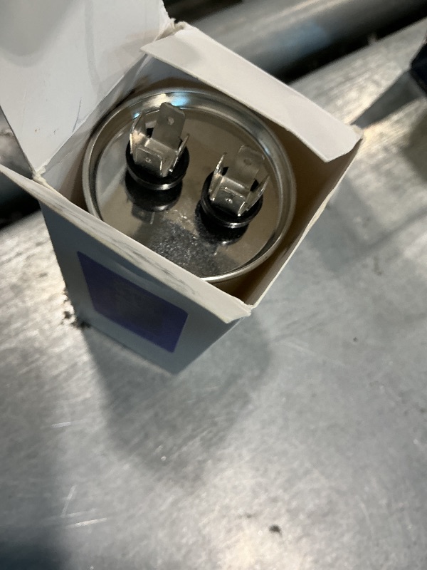 Photo 1 of [UL Certified] BlueStars 35 uF MFD ± 5% 370-440 VAC Volt Multi-Purpose Motor Run Round Capacitor - Compatible for AC Motor Run or Fan Start or Condenser Straight