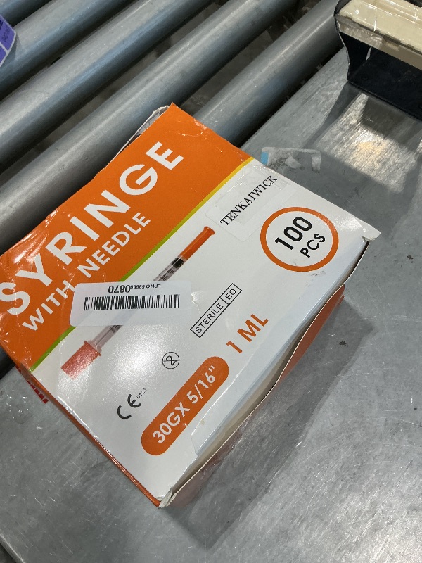 Photo 1 of 100 Pack 1ml Syringes with Needle-30Ga 5/16 Inch, Individually Sealed Packaging