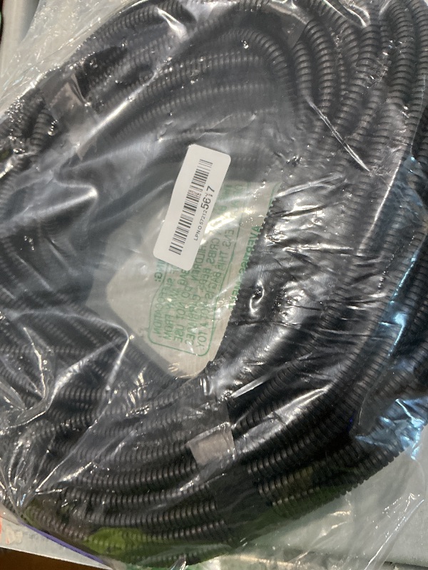 Photo 1 of 120 FT Wire Loom 1/4 Inch, Split Wire Loom Tubing Conduit, Wire Protector Tubing, Black