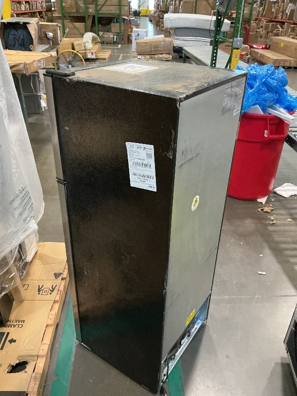 Photo 1 of [IMPORTANT: See Clerk Notes] Frigidaire, 2 Door Apartment Size Refrigerator/Freezer Combo, 7.5 cu ft, Platinum Series, Stainless, 23" D x 21.5" W x 55.5" H