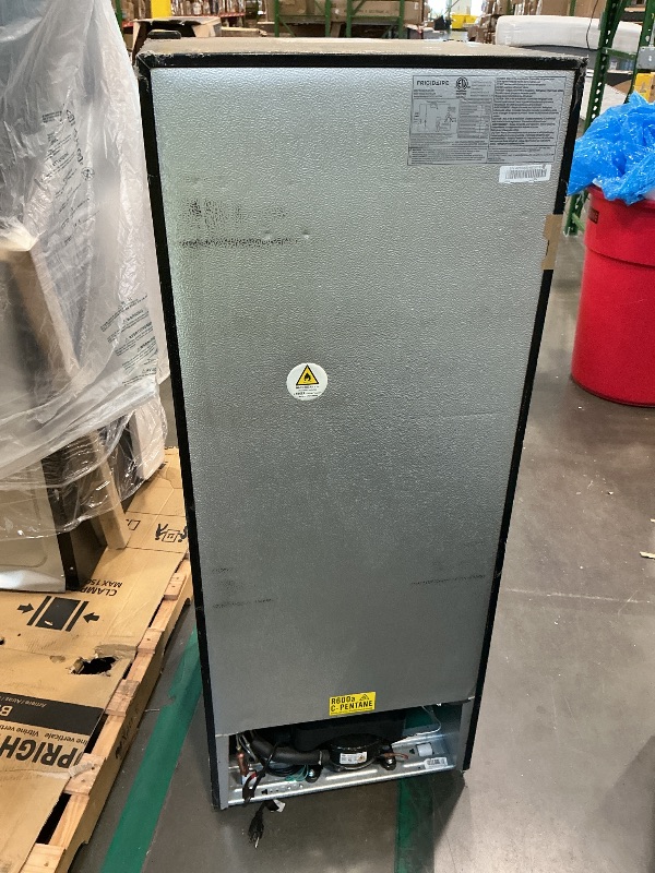 Photo 1 of [IMPORTANT: See Clerk Notes] Frigidaire, 2 Door Apartment Size Refrigerator/Freezer Combo, 7.5 cu ft, Platinum Series, Stainless, 23" D x 21.5" W x 55.5" H