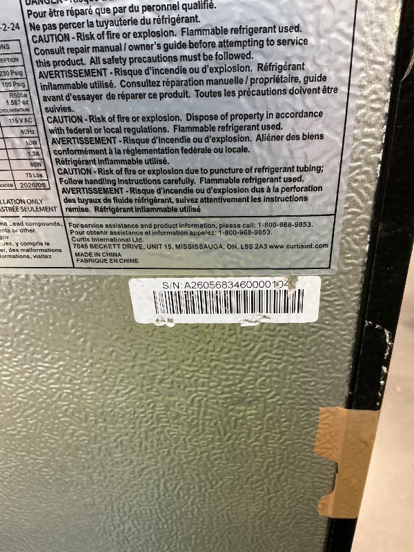 Photo 1 of [IMPORTANT: See Clerk Notes] Frigidaire, 2 Door Apartment Size Refrigerator/Freezer Combo, 7.5 cu ft, Platinum Series, Stainless, 23" D x 21.5" W x 55.5" H